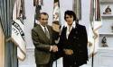 Elvis in Color Shaking Hands with President Richard Nixon