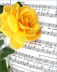 yellow rose of Texas with sheet music